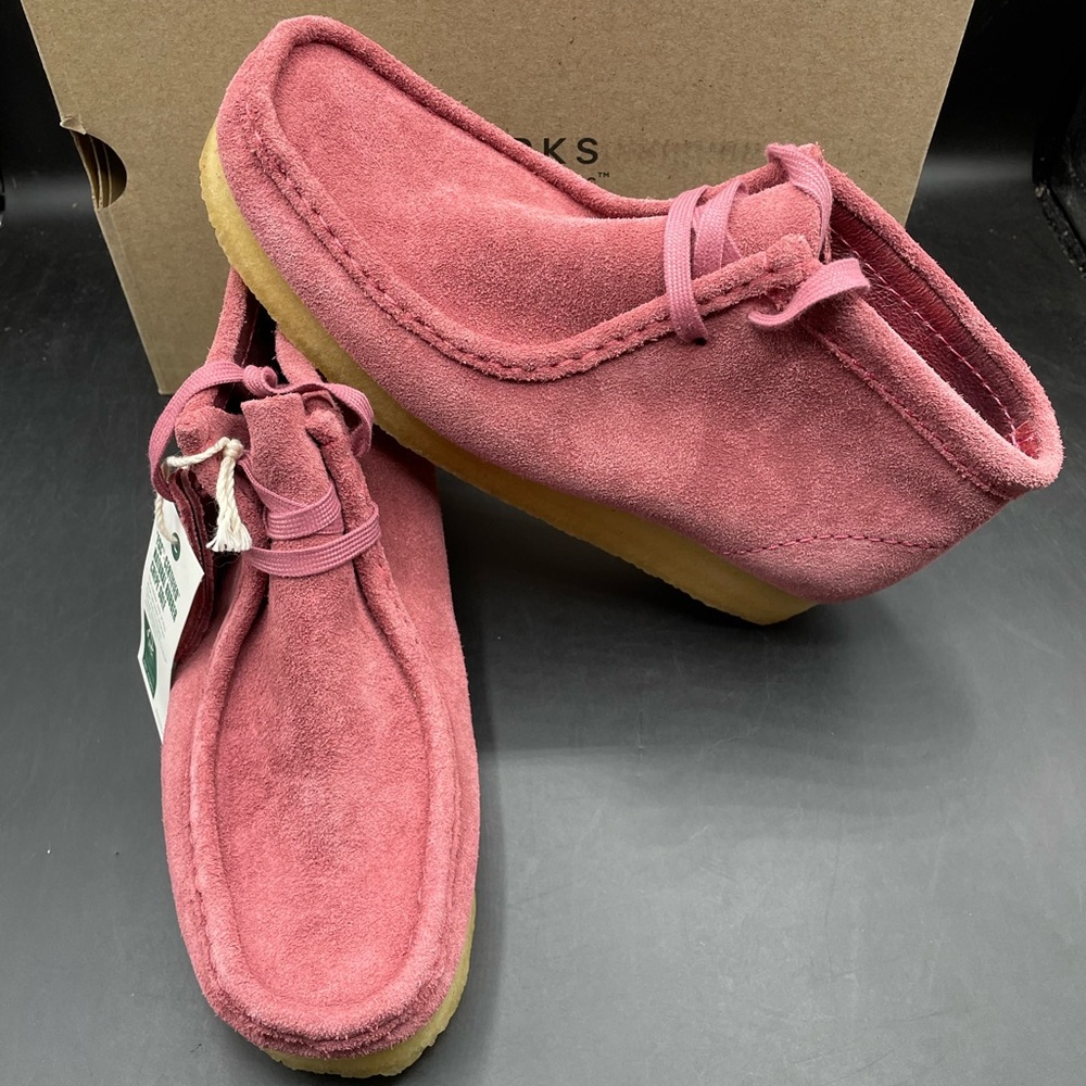 New Clarks Original Womens Wallabee Boots Size 7 Rose Pink Suede 26168667